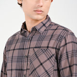 BUTTON DOWN TEXTURED CHECK SHIRT