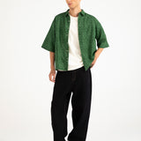 RESORT COLLAR CHIKANKARI BOXY FIT SHIRT