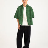 RESORT COLLAR CHIKANKARI BOXY FIT SHIRT