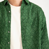 RESORT COLLAR CHIKANKARI BOXY FIT SHIRT
