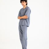 BAGGY FIT RESORT COLLAR LINEN SHIRT