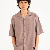 BAGGY FIT RESORT COLLAR LINEN SHIRT