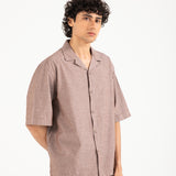 BAGGY FIT RESORT COLLAR LINEN SHIRT
