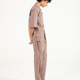 BAGGY FIT RESORT COLLAR LINEN SHIRT