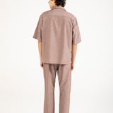 BAGGY FIT RESORT COLLAR LINEN SHIRT