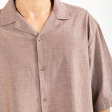 BAGGY FIT RESORT COLLAR LINEN SHIRT