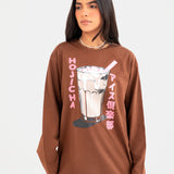 HOJICHA PRINTED OVERSIZE TEE