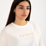 SLOGAN EMBROIDERED TEE