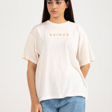 SLOGAN EMBROIDERED TEE