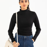 RIBBED HIGHNECK TOP