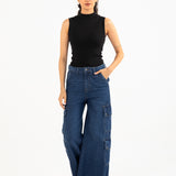 RIBBED HIGHNECK TANK TOP