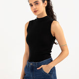 RIBBED HIGHNECK TANK TOP