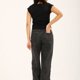 CROPPED TEE WITH TIE DETAIL