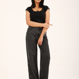 CROPPED TEE WITH TIE DETAIL