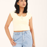 CROPPED TEE WITH TIE DETAIL