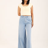 CROPPED TEE WITH TIE DETAIL