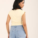 CROPPED TEE WITH TIE DETAIL