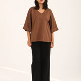 OVERSIZED TEE WITH TIE DETAIL