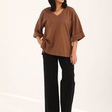 OVERSIZED TEE WITH TIE DETAIL