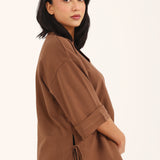 OVERSIZED TEE WITH TIE DETAIL