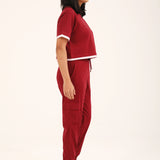 CROPPED T-SHIRT WITH CONTRAST DETAIL