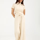 MOCK NECK TEE WITH ZIPPER DETAIL