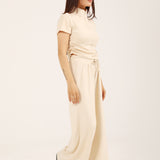 MOCK NECK TEE WITH ZIPPER DETAIL