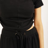 MOCK NECK TEE WITH ZIPPER DETAIL