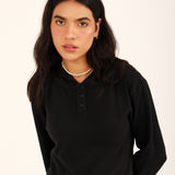 HOODIE WITH HEM DETAIL