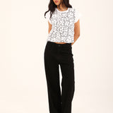 EMBROIDERED CROPPED TEE