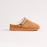 SHEARLING TRIM PLATFORM SLIDES