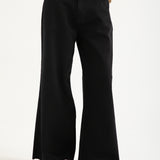 FLARED FIT DENIM WITH RAW HEM