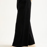 FLARED FIT DENIM WITH RAW HEM
