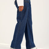 STRAIGHT FIT DENIM WITH SEAM DETAIL