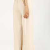 WIDE LEG TROUSERS WITH DRAW-CORDS