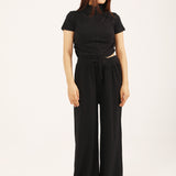 MOCK NECK TEE WITH ZIPPER DETAIL