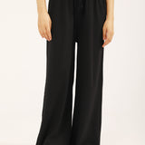 WIDE LEG TROUSERS WITH DRAW-CORDS