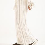 STRIPED WIDE LEG TROUSER
