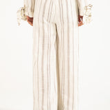 STRIPED WIDE LEG TROUSER