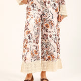 WIDE LEG PANTS WITH CROCHET DETAIL