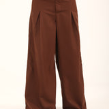 WIDE LEG TROUSERS WITH FRONT PLEAT