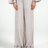EMBROIDERED WIDE LEG TROUSER