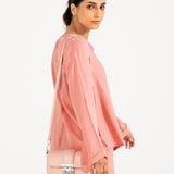 CREASE EFFECT BUTTON DOWN TOP