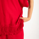 TOP WITH SMOCKED HEM