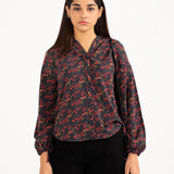 PRINTED TOP WITH HEM DETAIL