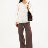 JACQUARD PEPLUM TOP