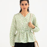 V-NECK TOP WITH FRONT TIE DETAIL