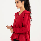 RUFFLED PEPLUM TOP