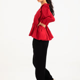 RUFFLED PEPLUM TOP