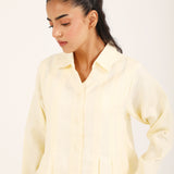 BUTTON DOWN PANELLED DRESS